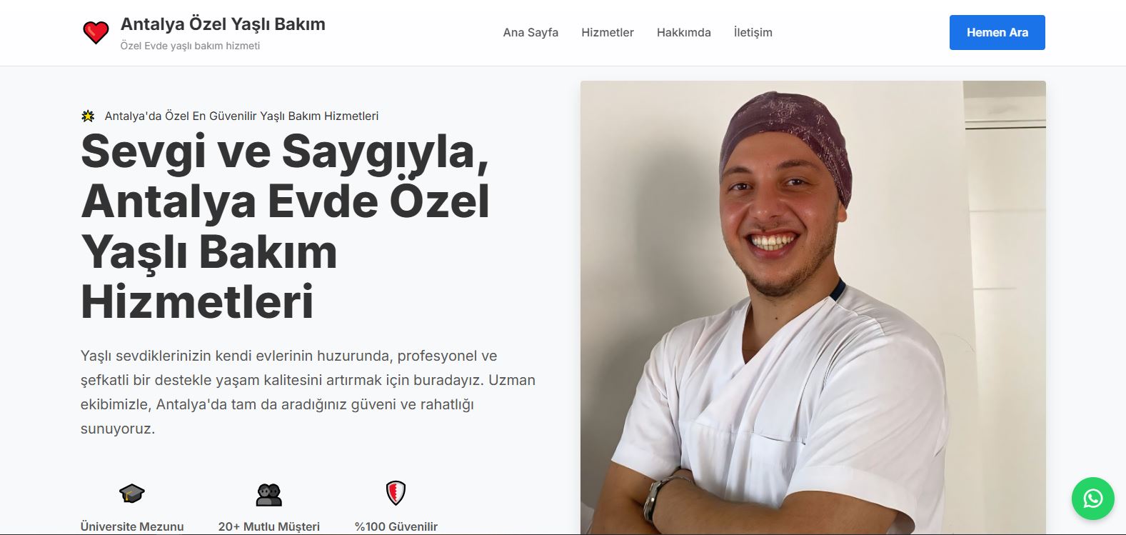 Antalya Yaşlı Bakım Web Sitesi